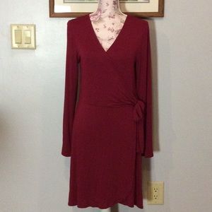 Express Burgundy Wrap Dress